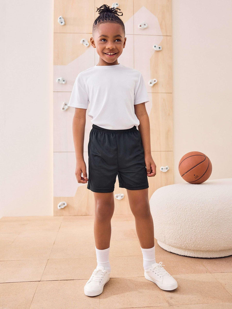 (Pack of 2) Boys School Football Shorts PE Running Gym Sports Training Athletic Breathable 3-16 Years