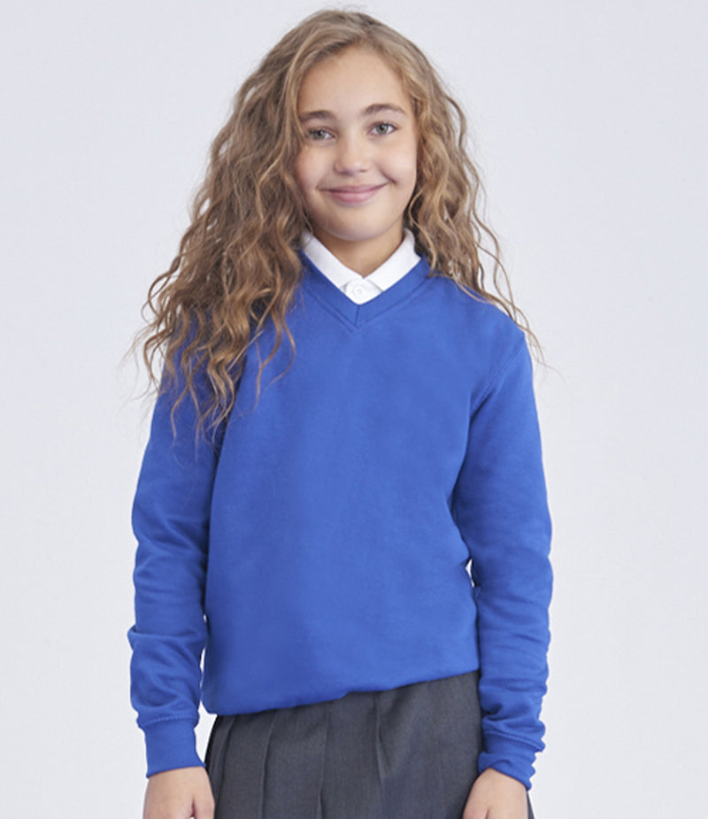 Royal Blue V-Neck Scool Sweatshirt