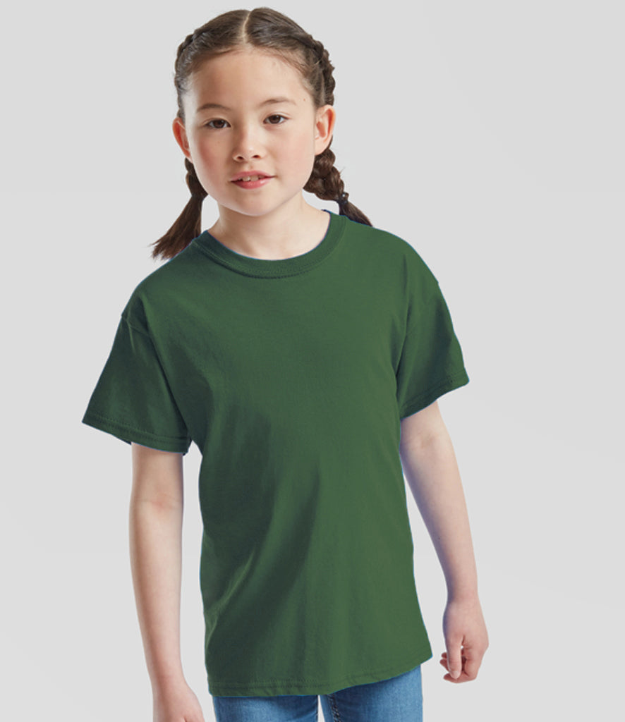 Bottle green plain short-sleeve cotton kids' T-shirt