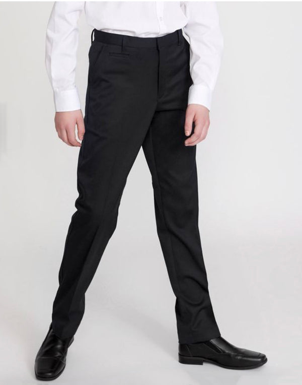 Senior Boys Slim Fit Slim Leg Adjustable Waist School Trousers