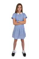 Girl's School Uniform Pleated Gingham Summer Dress + Hair Bobble Age 3 4 5 6 7 8 9 10 11 12 13 14 15 16 17 18 Years