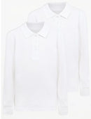 Girls Polo Shirt Long Sleeve - White