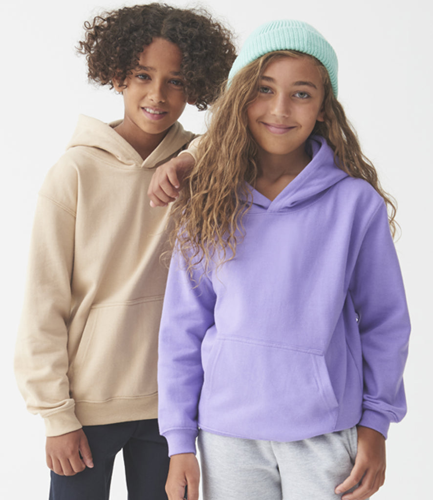 Kids' unisex plain fleece pullover hoodie