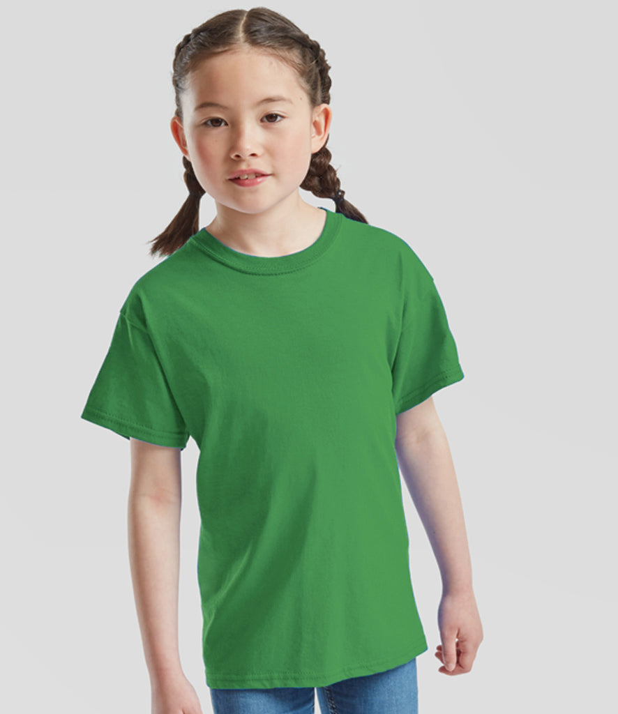 Kelly green plain short-sleeve cotton kids' T-shirt