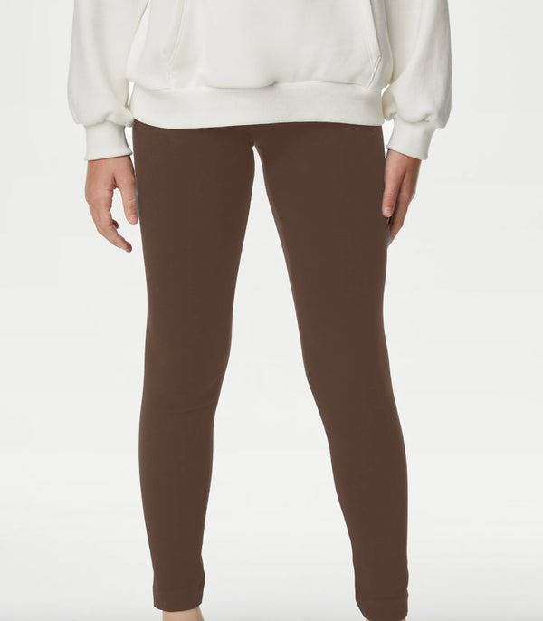 Brown Plain Leggings