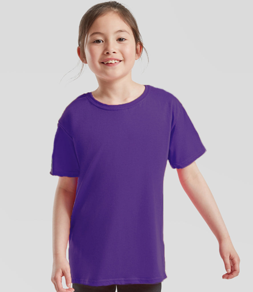 Purple plain short-sleeve cotton kids' T-shirt