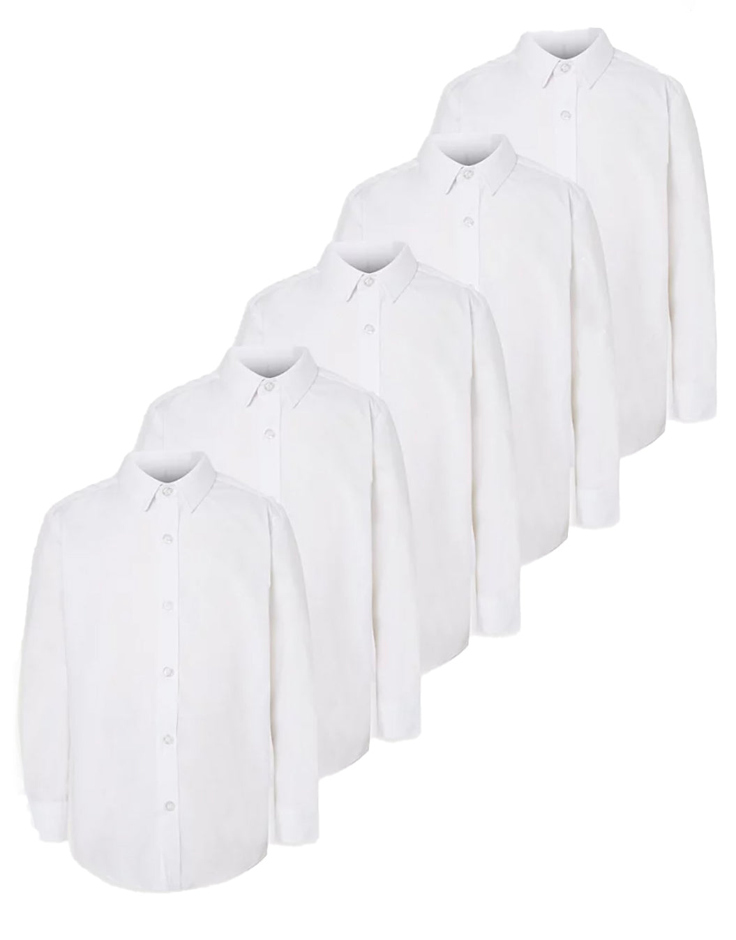 Boys White Long Sleeve School Shirt - Regular Fit