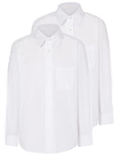 Boys White Long Sleeve School Shirt - Regular Fit