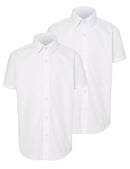 Boys White Short Sleeve School Shirt - Regular Fit