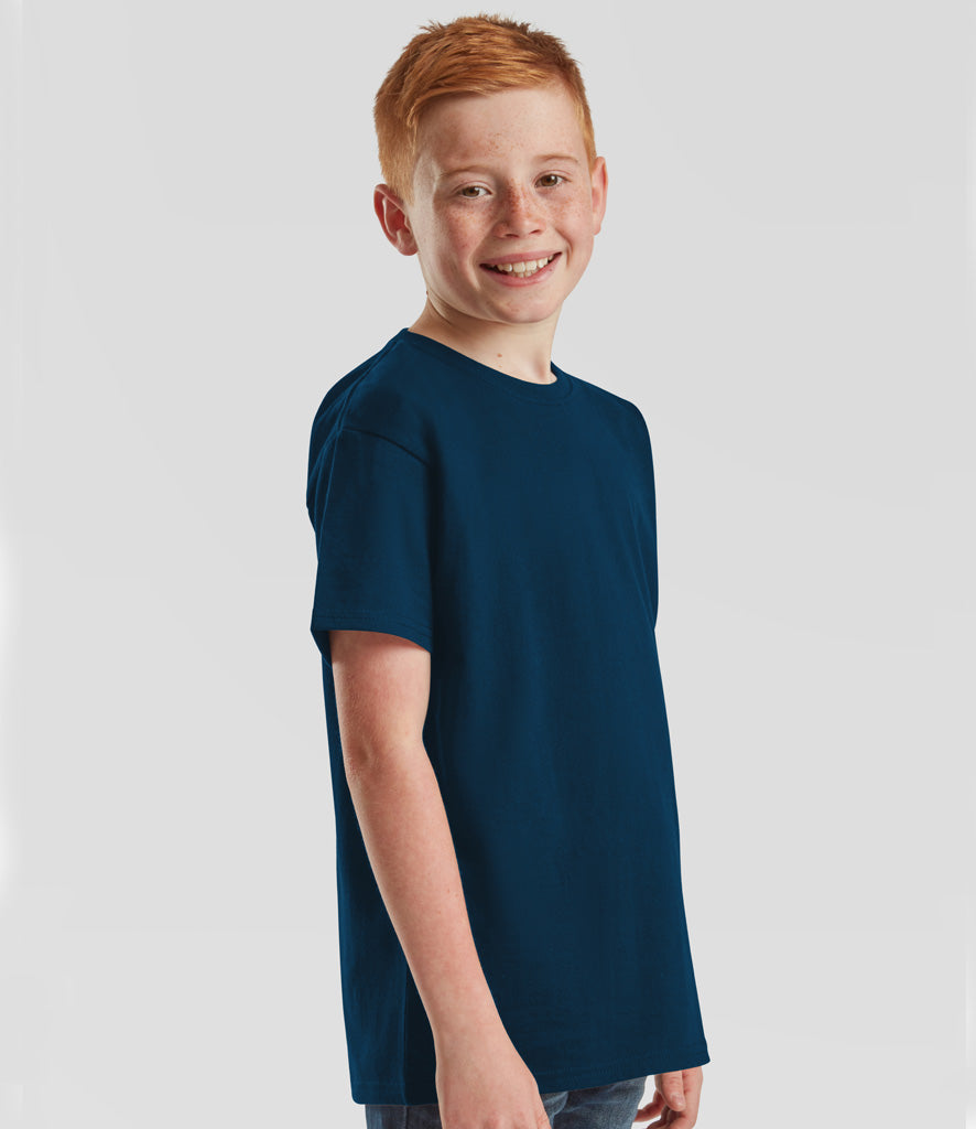 Navy blue plain short-sleeve cotton kids' T-shirt