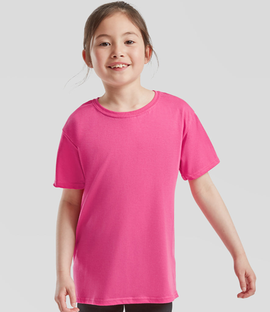 Hot pink plain short-sleeve cotton kids' T-shirt