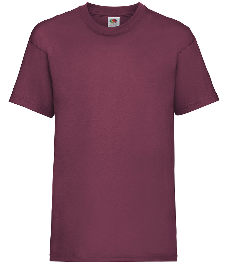 Maroon plain short-sleeve cotton kids' T-shirt