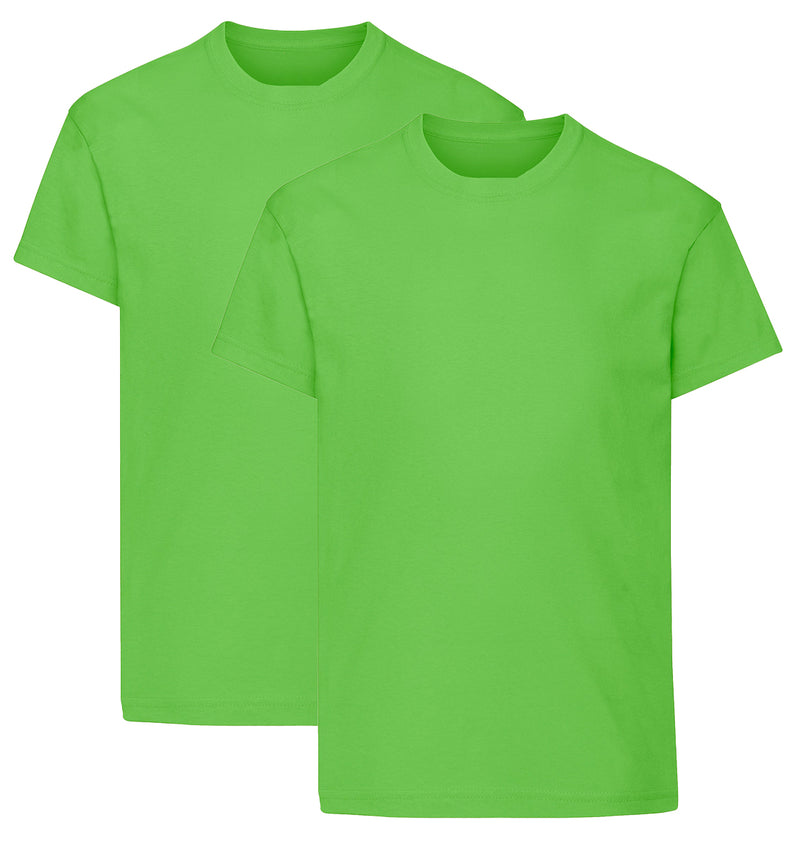 Lime Green Kids T-Shirt Short Sleeve 100% Cotton