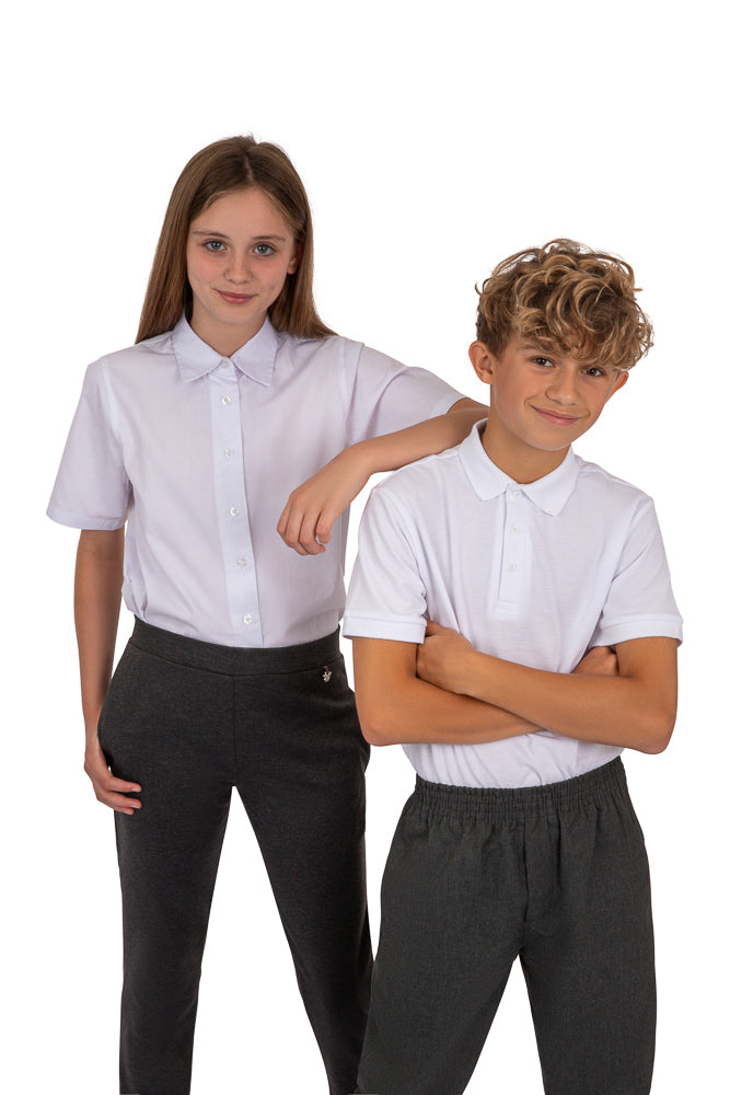 Girls Classic School Blouse – Short Sleeve, Easy Care, Teflon-Free