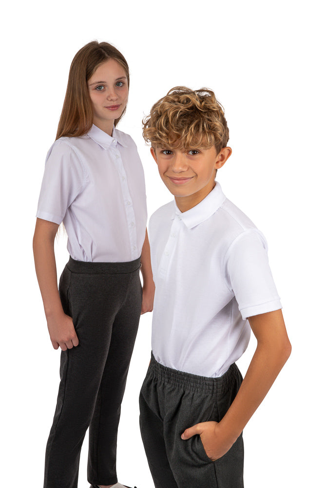 Girls Classic School Blouse – Short Sleeve, Easy Care, Teflon-Free