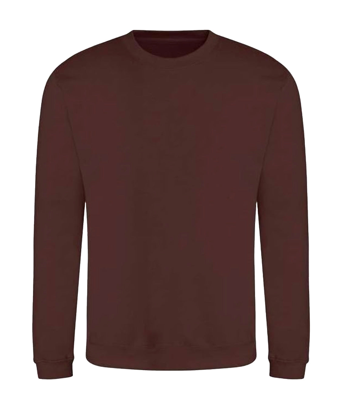Brown crew-neck school sweatshirt in fleece