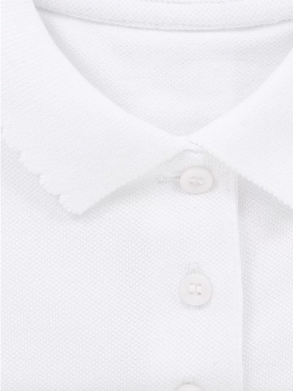 Girls Polo Shirt Long Sleeve - White
