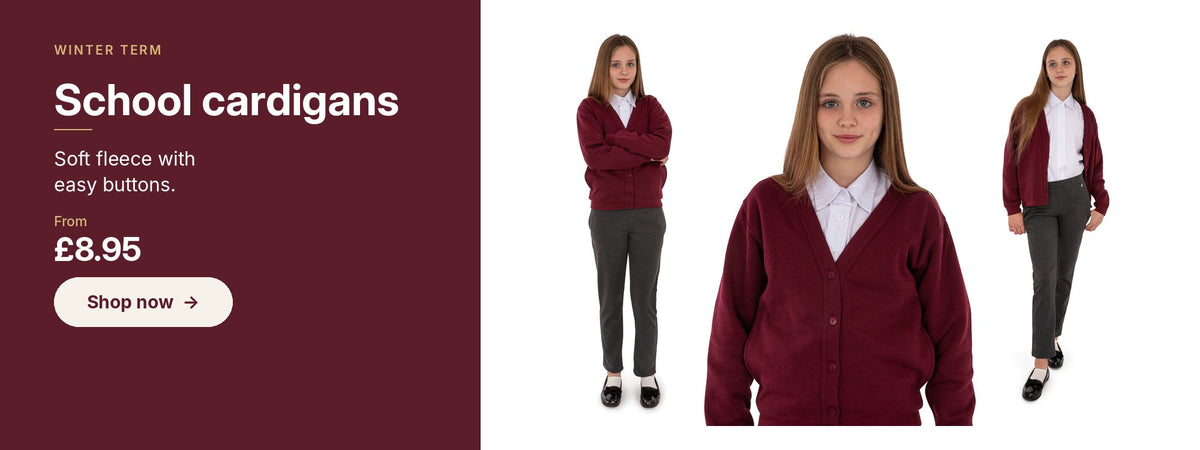 School cardigans from £8.95 – shop now