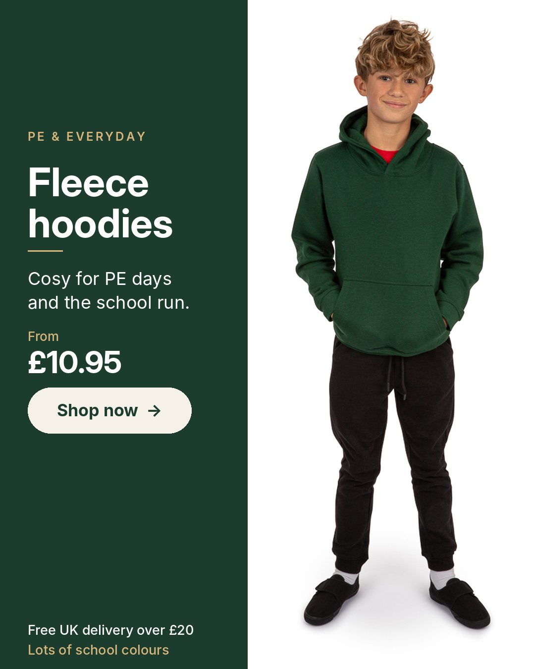 Kids fleece hoodies, from £10.95