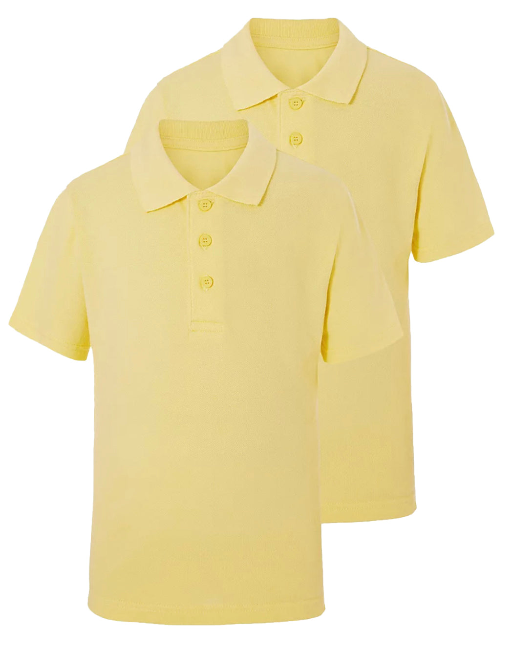 Yellow short sleeve school polo shirt twin pack