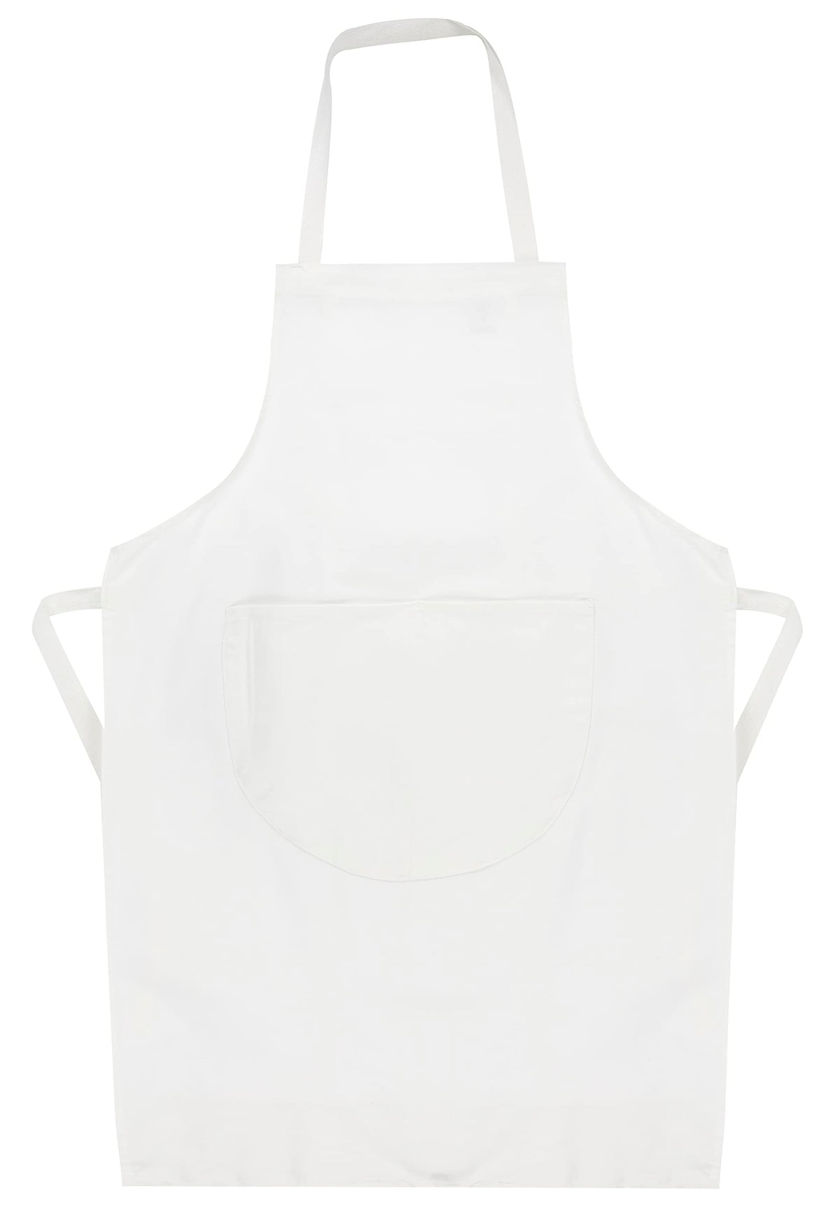 Kids' plain cotton school apron with front pocket