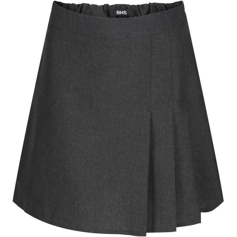 Ages 4-13 Girls School Skirt Adjustable Waist Black Grey Pleated
