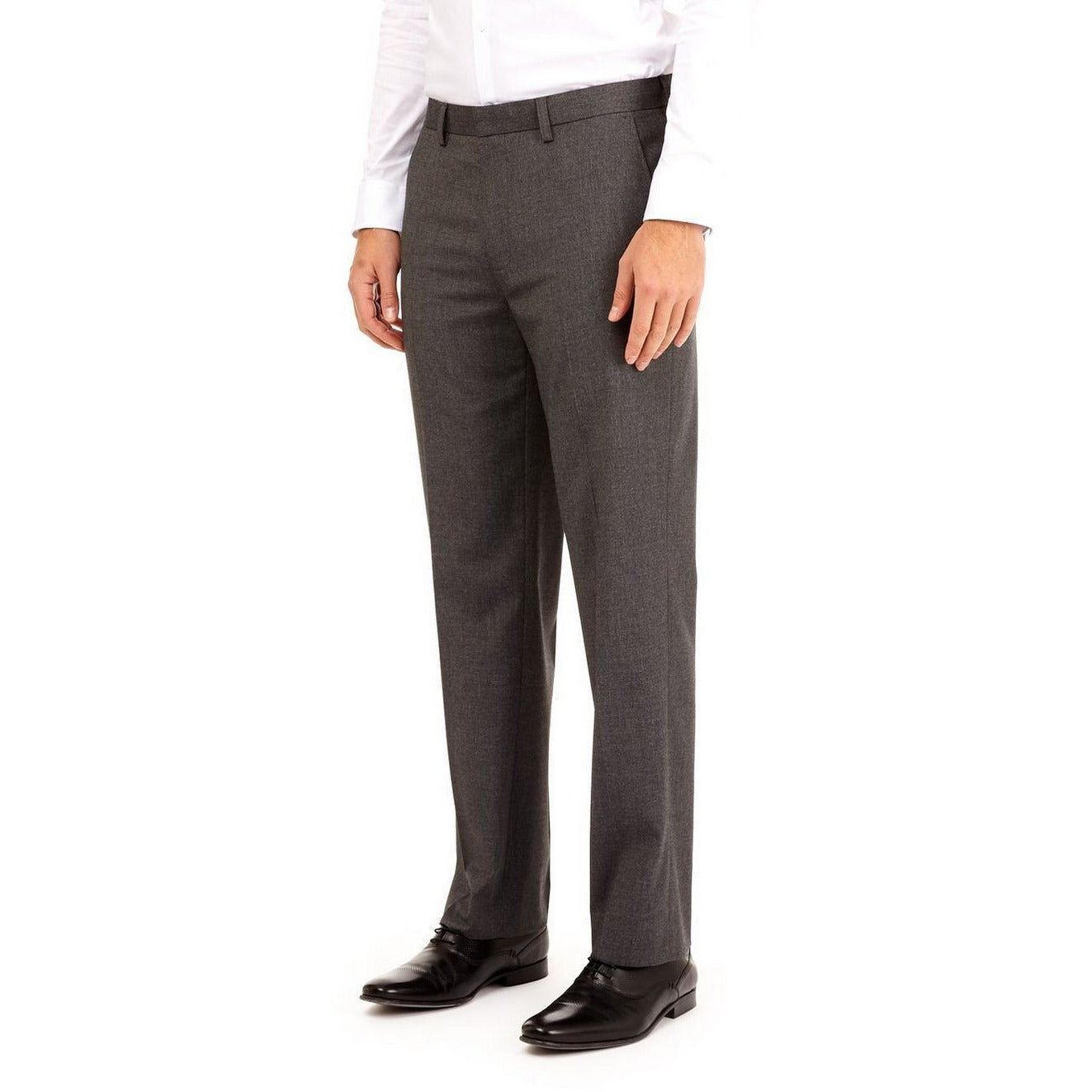 Boys Black Grey & Charcoal Grey Regular Fit Zip Up School Trousers Elastic Adjustable Waist 3-16 Yrs