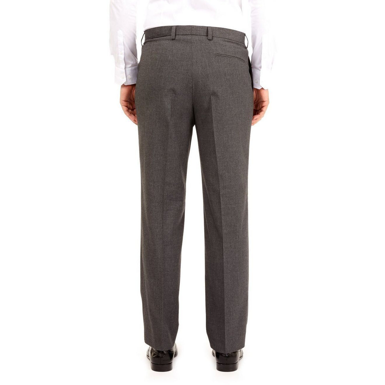 Boys Black Grey & Charcoal Grey Regular Fit Zip Up School Trousers Elastic Adjustable Waist 3-16 Yrs