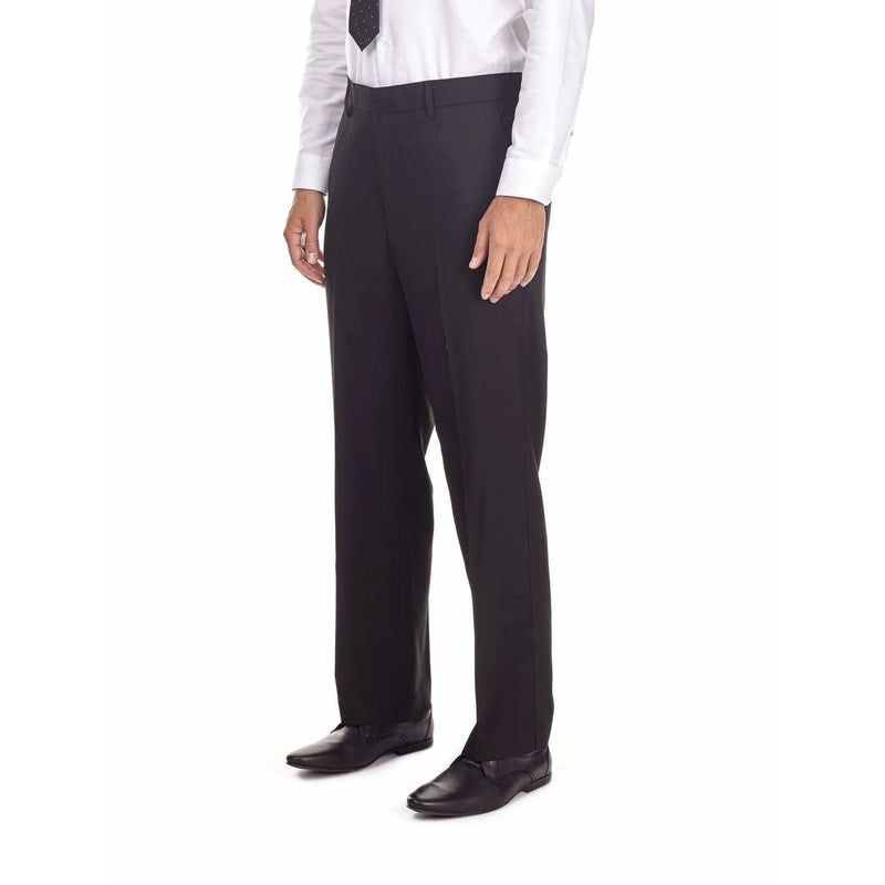 Boys Black Grey & Charcoal Grey Regular Fit Zip Up School Trousers Elastic Adjustable Waist 3-16 Yrs
