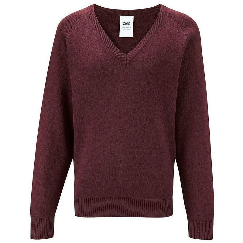 Everyday Unisex 2 Pack V-Neck School Jumper - Burgundy