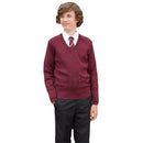 Boys Girls Unisex Knitted School Jumper Sweatshirt Jumper V Neck School Ages 4-18 + Adult Size - 7 Colours