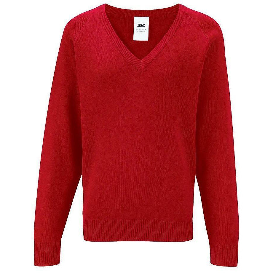 Boys Girls Unisex Knitted School Jumper Sweatshirt Jumper V Neck School Ages 4-18 + Adult Size - 7 Colours
