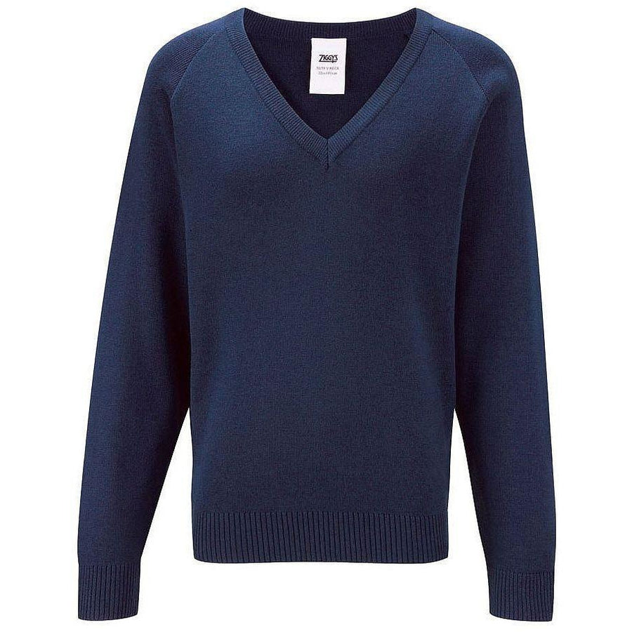 School Uniform Ladies Navy Blue V Neck Jumper Knitted V-Neck