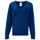 Boys Girls Unisex Knitted School Jumper Sweatshirt Jumper V Neck School Ages 4-18 + Adult Size - 7 Colours