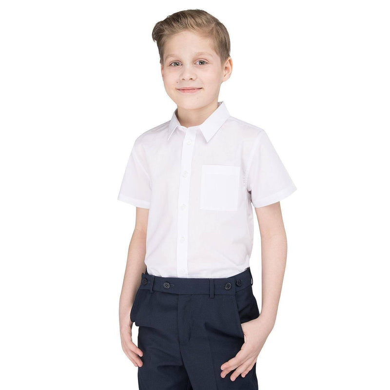 Boys School Shirt Short Sleeve Non Iron Easy Care Ages 2-16 Regular Fit