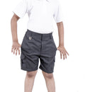 Boys Smart School Uniform Cargo Shorts Age 2-16 Years Black Grey - Adjustable Waist