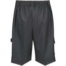 Boys Smart School Uniform Cargo Shorts Age 2-16 Years Black Grey - Adjustable Waist