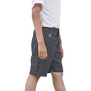 Boys Smart School Uniform Cargo Shorts Age 2-16 Years Black Grey - Adjustable Waist