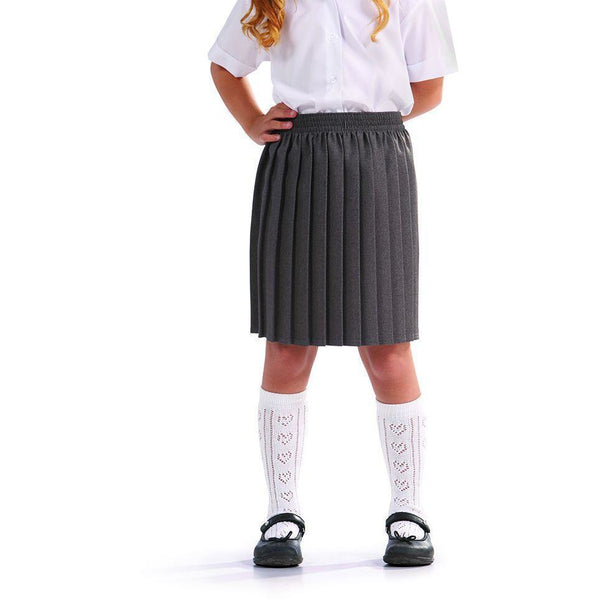 Girls School Box Pleated Elasticated Skirt Formal Ages 2 - 18 + Adult Sizes (7 Colours)