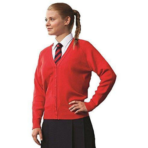 Girls School Knitted Cardigan Uniform Age 3 4 5 6 7 8 9 10 11 12 13 14 15 16 + Adult Sizes