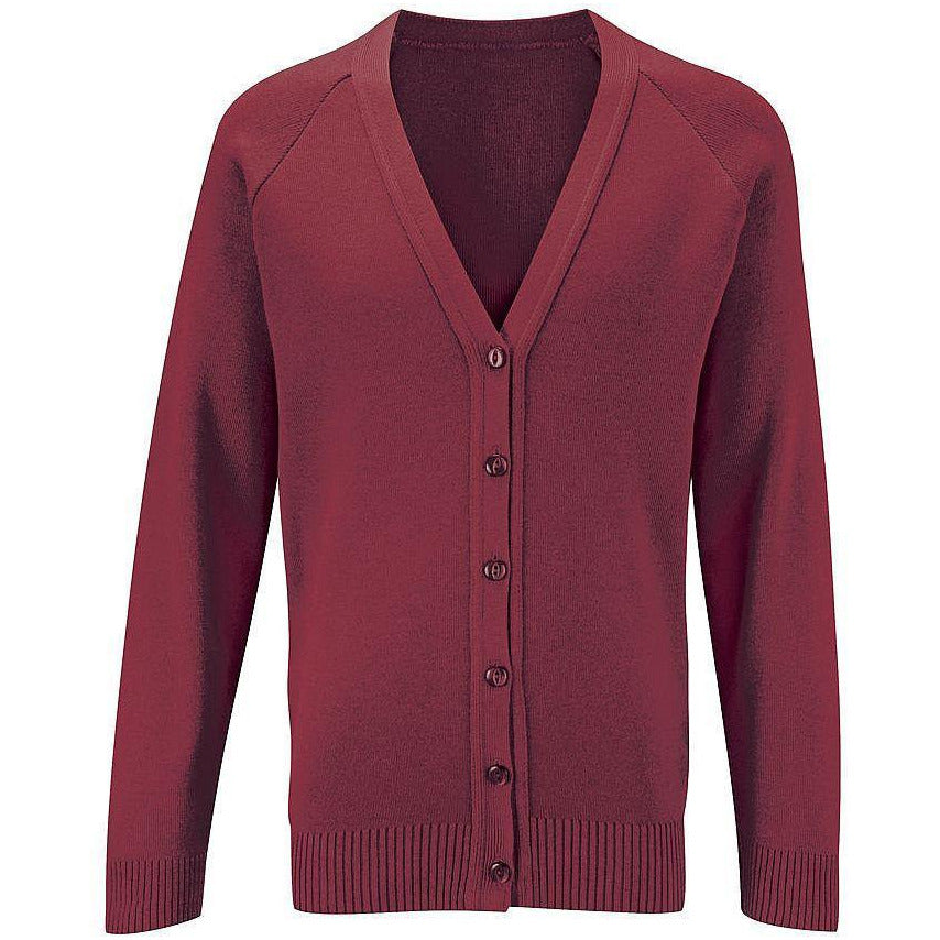 Girls burgundy school deals cardigan